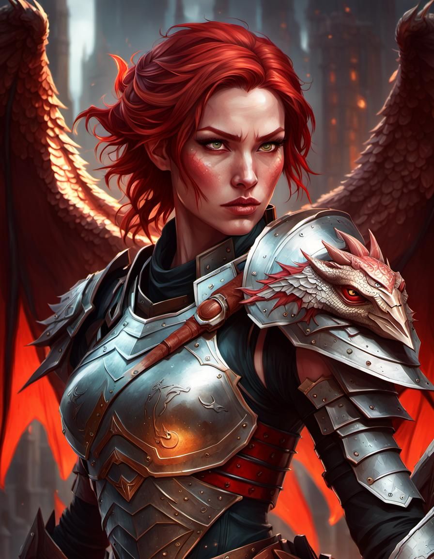 Dragon-Winged Blackguard Portrait in Hyperdetailed Style