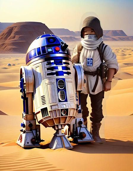 R2-D2 and Jawa on Tatooine