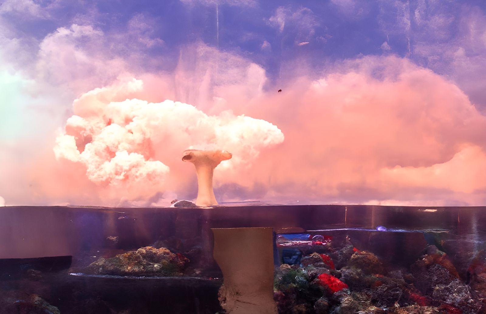 Mushroom Cloud in a Fish Tank: AI Art