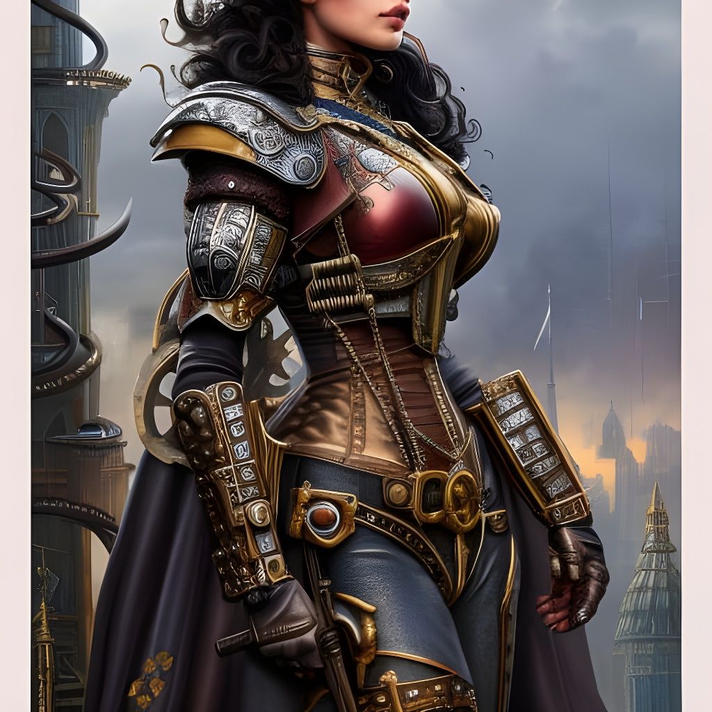 Steampunk Princess Portrait in Comic Book Style