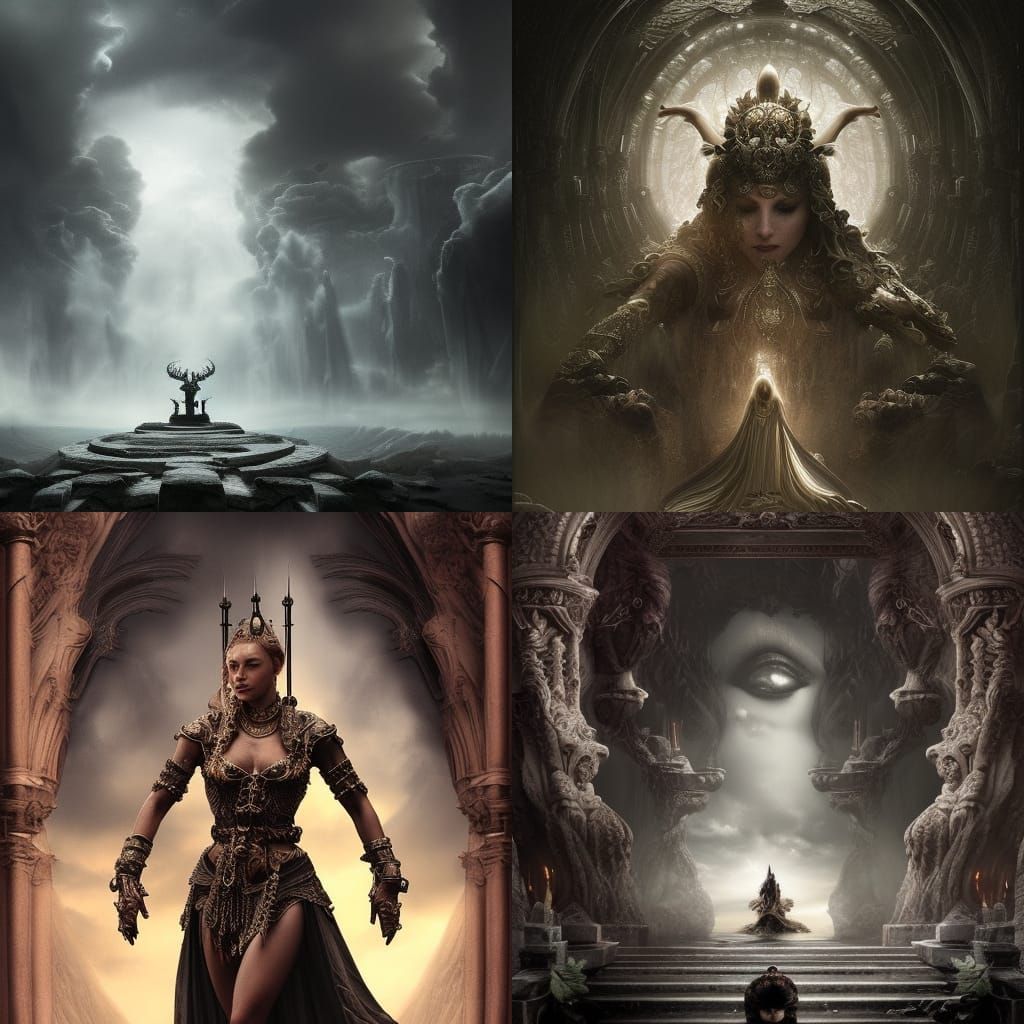 Epic Goddess of Darkness Digital Painting