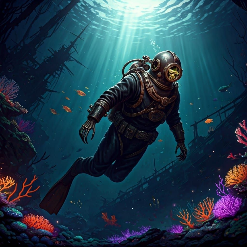 Grimm Reaper scuba diving