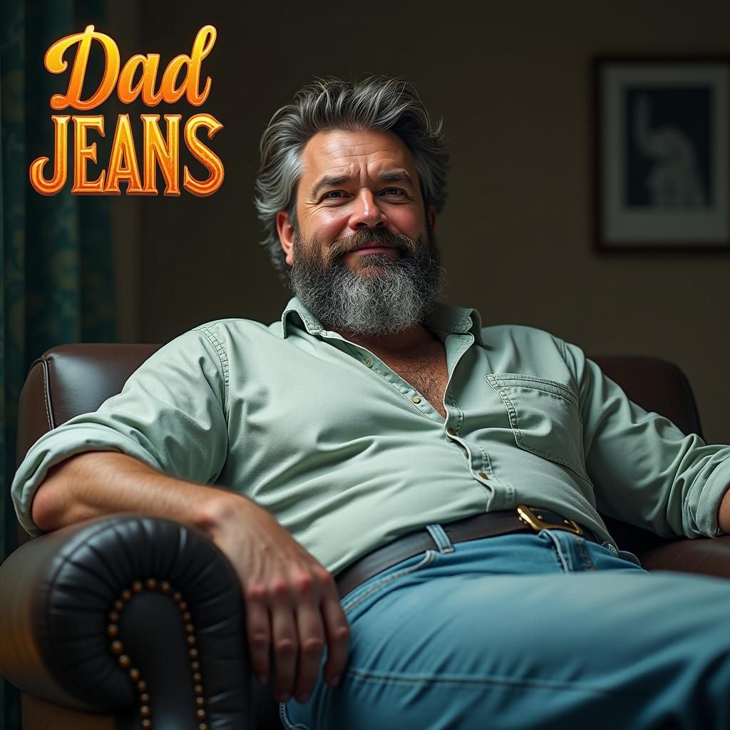 Dad in Jeans Fantasy Football Logo in Art Nouveau