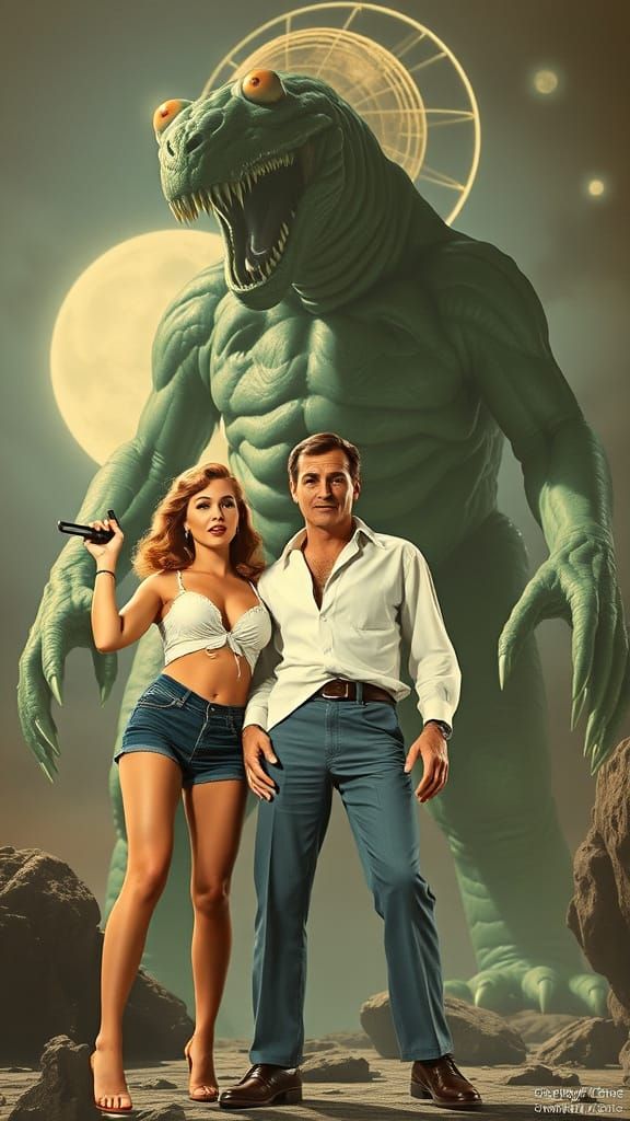 Retro B-Movie Poster: Creature with the Atom Brain