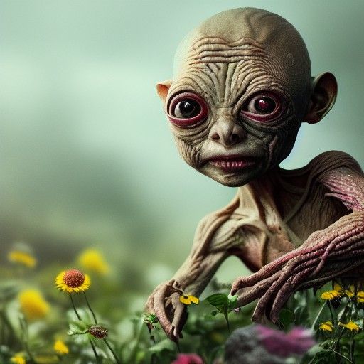 Golum Rides a Onewheeler in Solarpunk Style