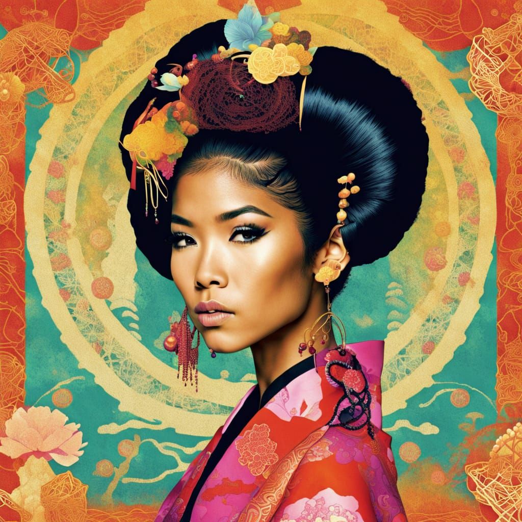 Jhene Aiko as Punk Geisha in Vibrant, Sharp Focus