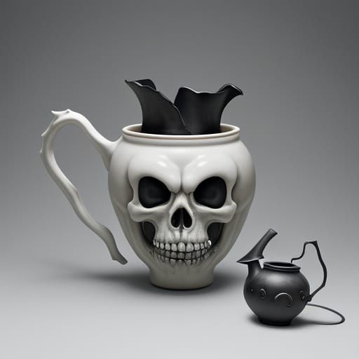 Hollow Kettlord Z: Skeletal Porcelain Being with Kettle Head