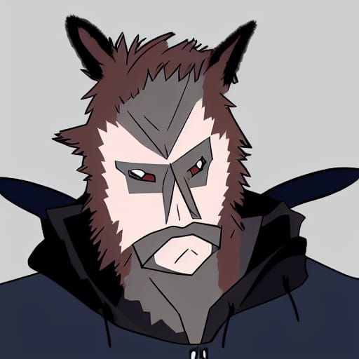 Humanoid Wolf Man Illustration