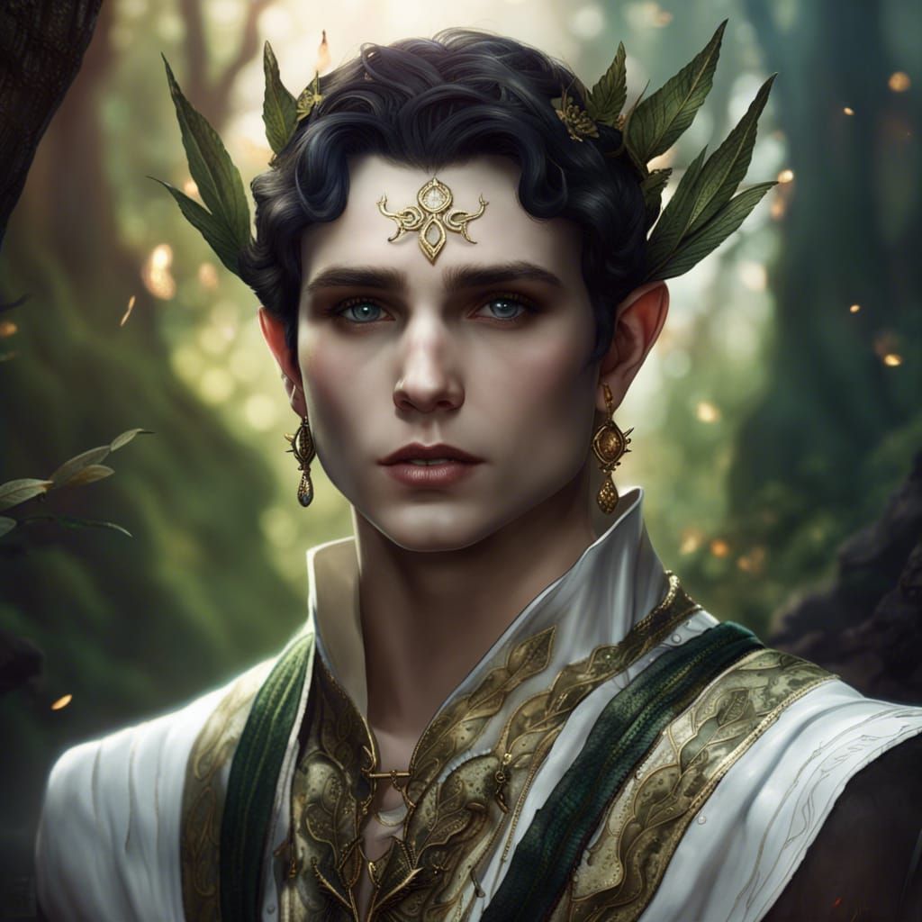 Elf Prince with Laurel Wreath: Fantasy Concept Art