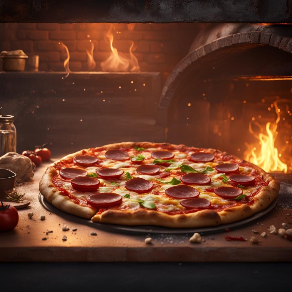 Fresh Pizza from the Oven: Matte Painting
