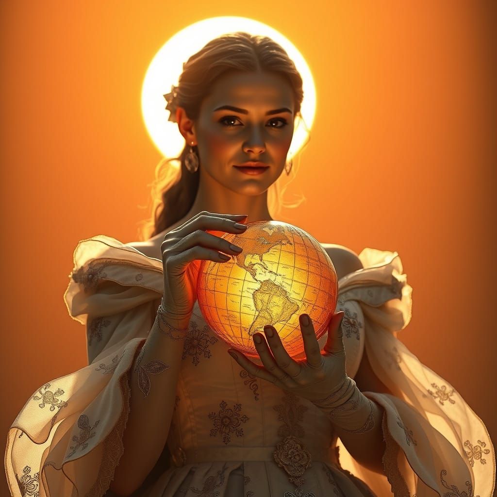 Regally Poised Princess in Golden Light