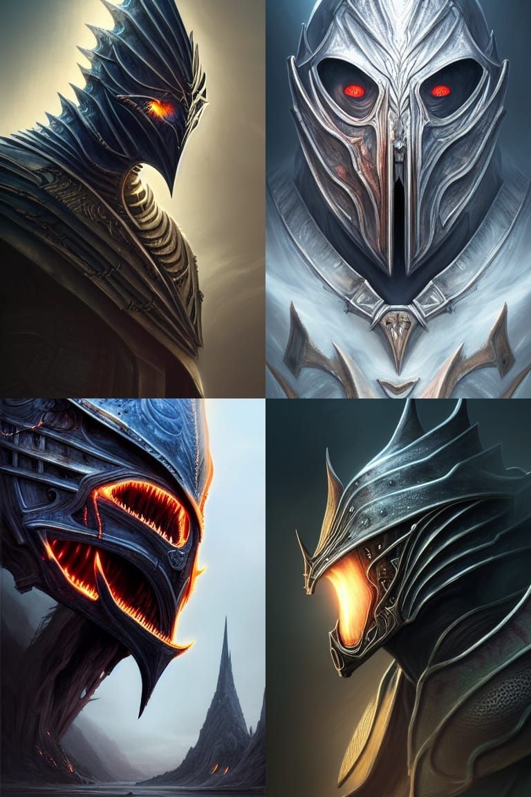 Mouth of Sauron Portrait with Burning Blue Flames