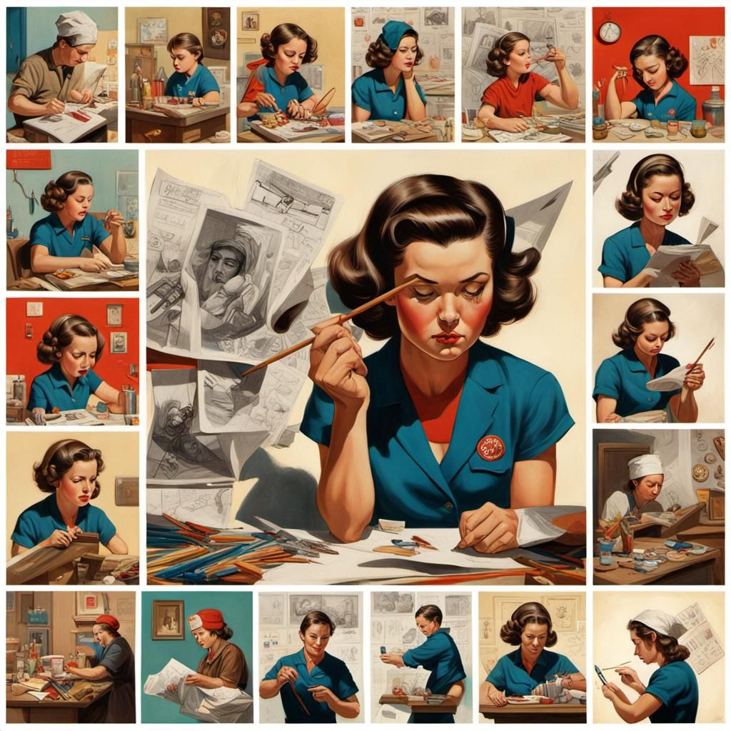 Artist's Creative Journey: A Hyperrealistic Collage