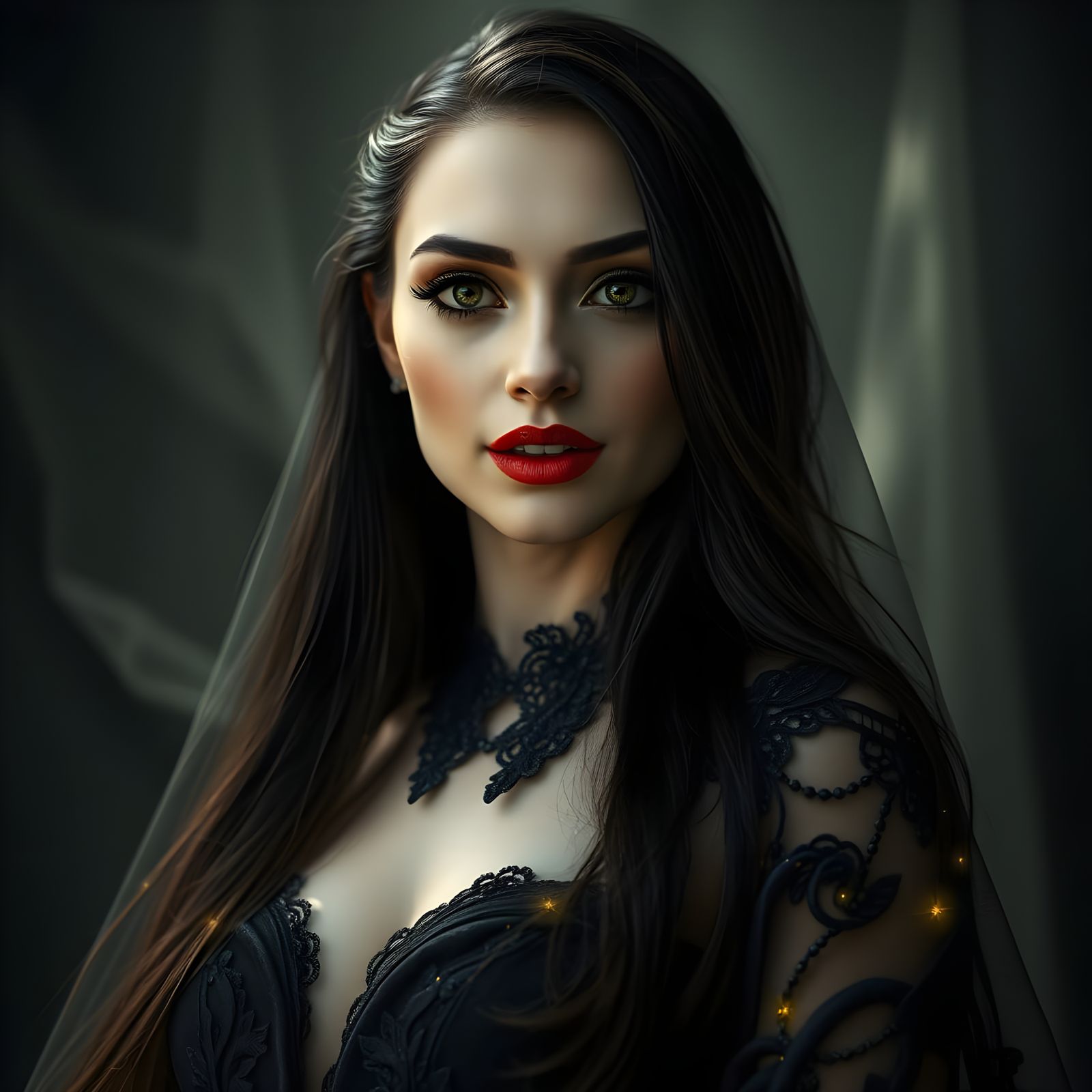 Stunning Vampire Goddess in Dark Fantasy Art