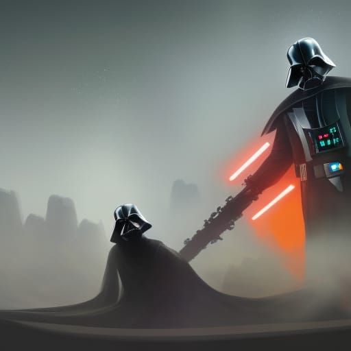 Darth Vader Concept Art in Orange and Teal