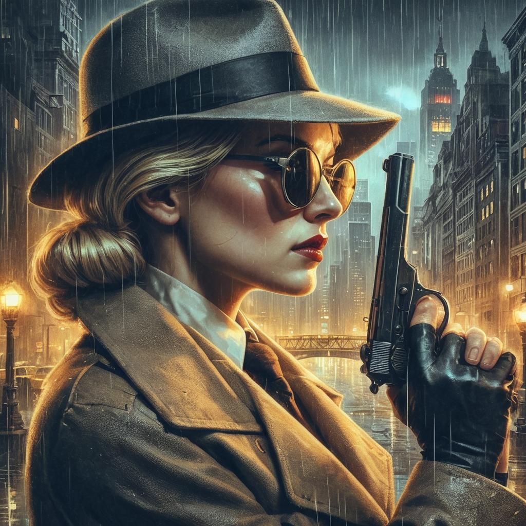 Film Noir Detective in Crime-Ridden Chicago