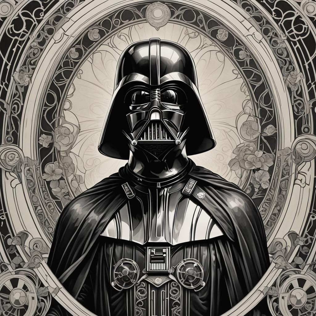Darth Vader Portrait in Art Nouveau Style