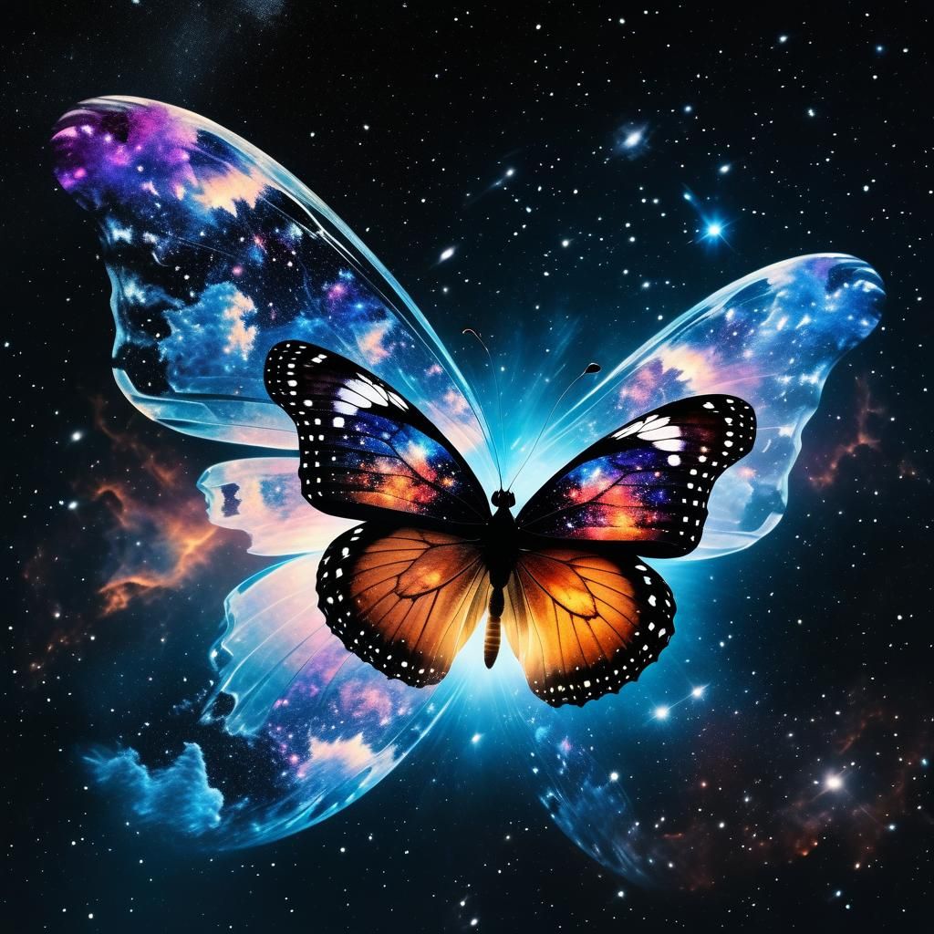 Butterfly Silhouette Reveals Galactic Universe