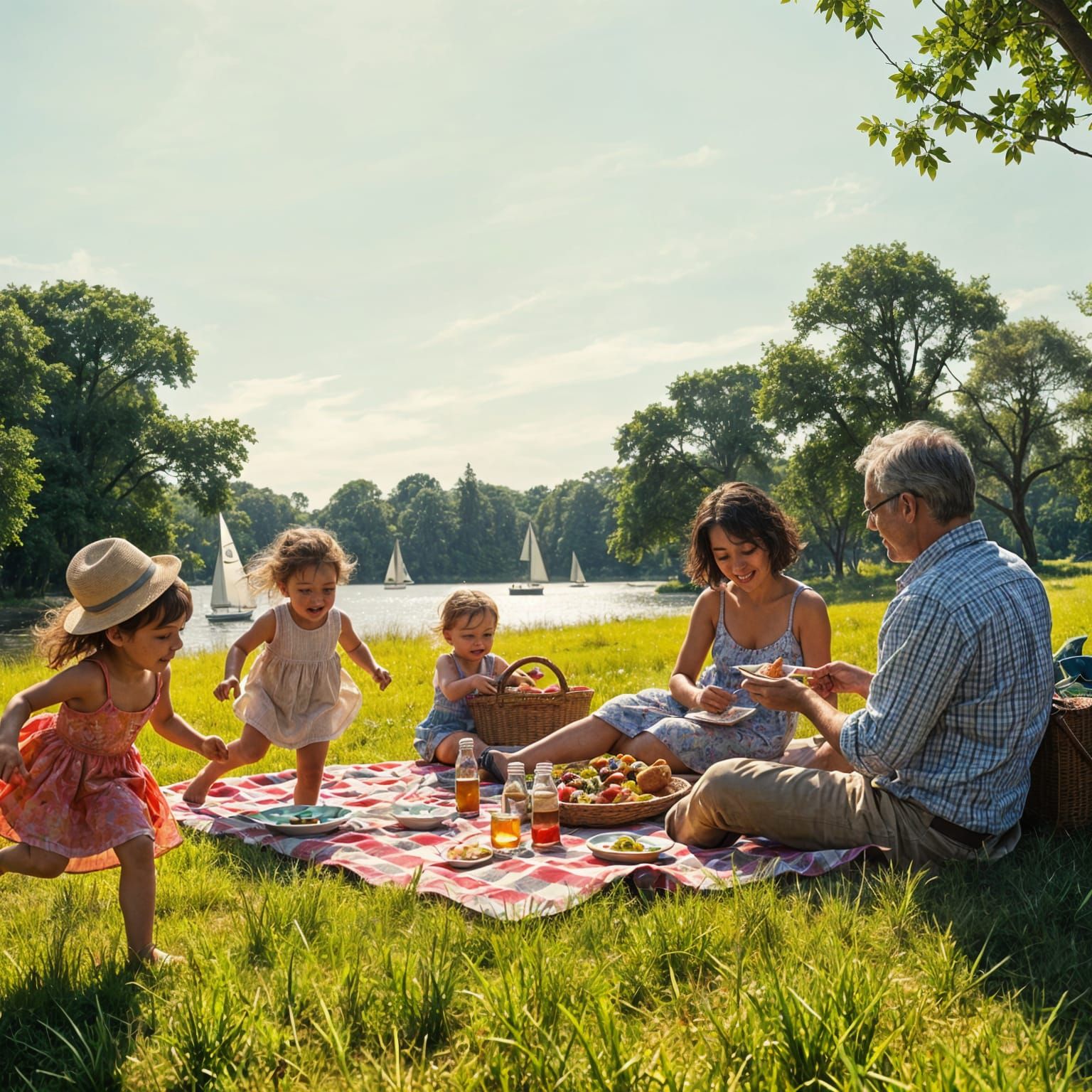 Summer Idyll in Vibrant Gouache