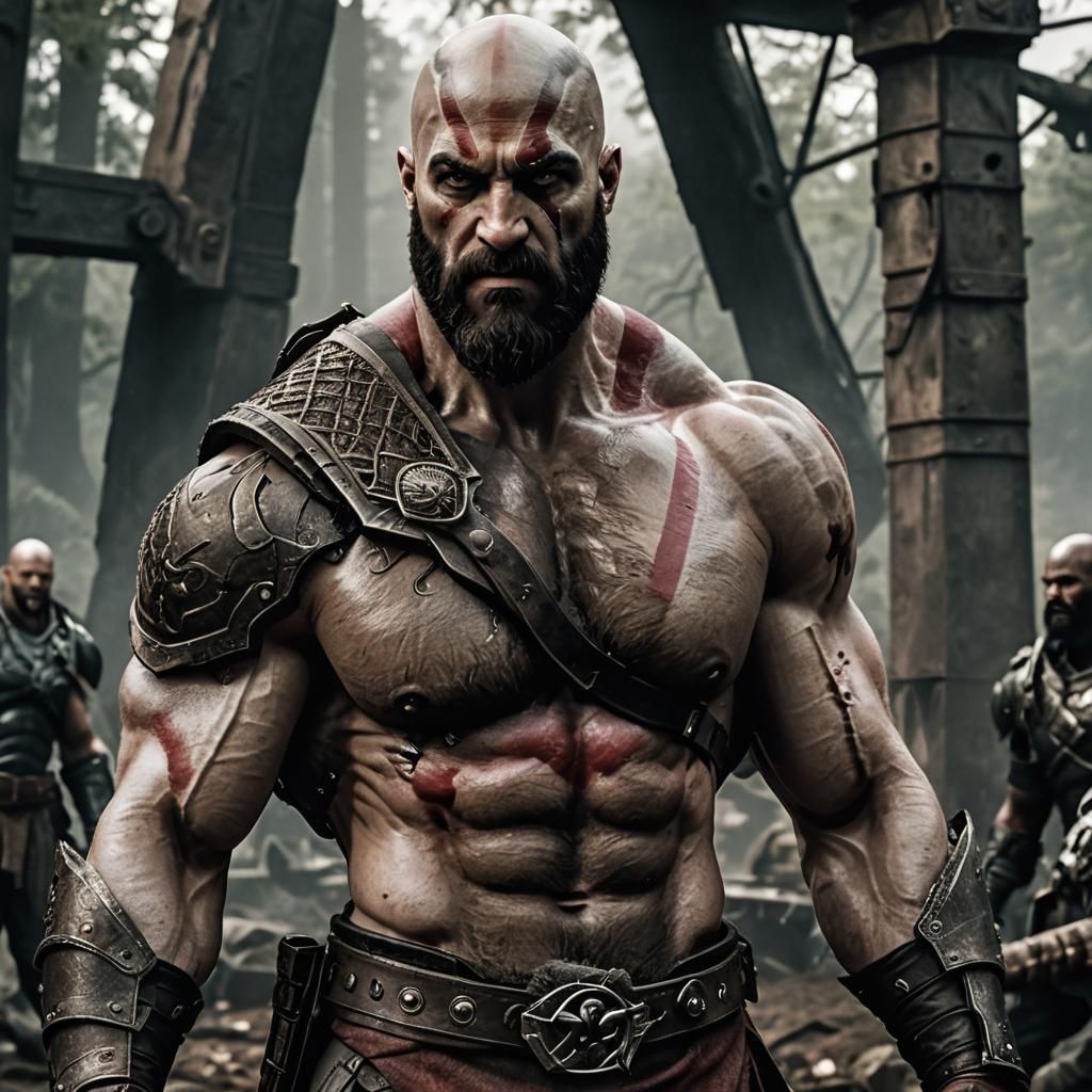 Cyborg Kratos: God of War in Cinematic Style