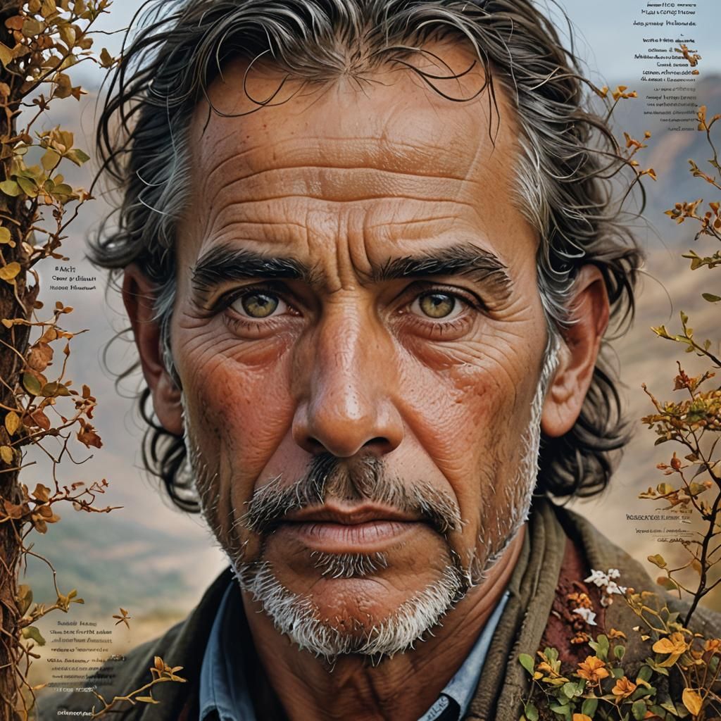 Landscape Drawing Portrait for Magazine Cover