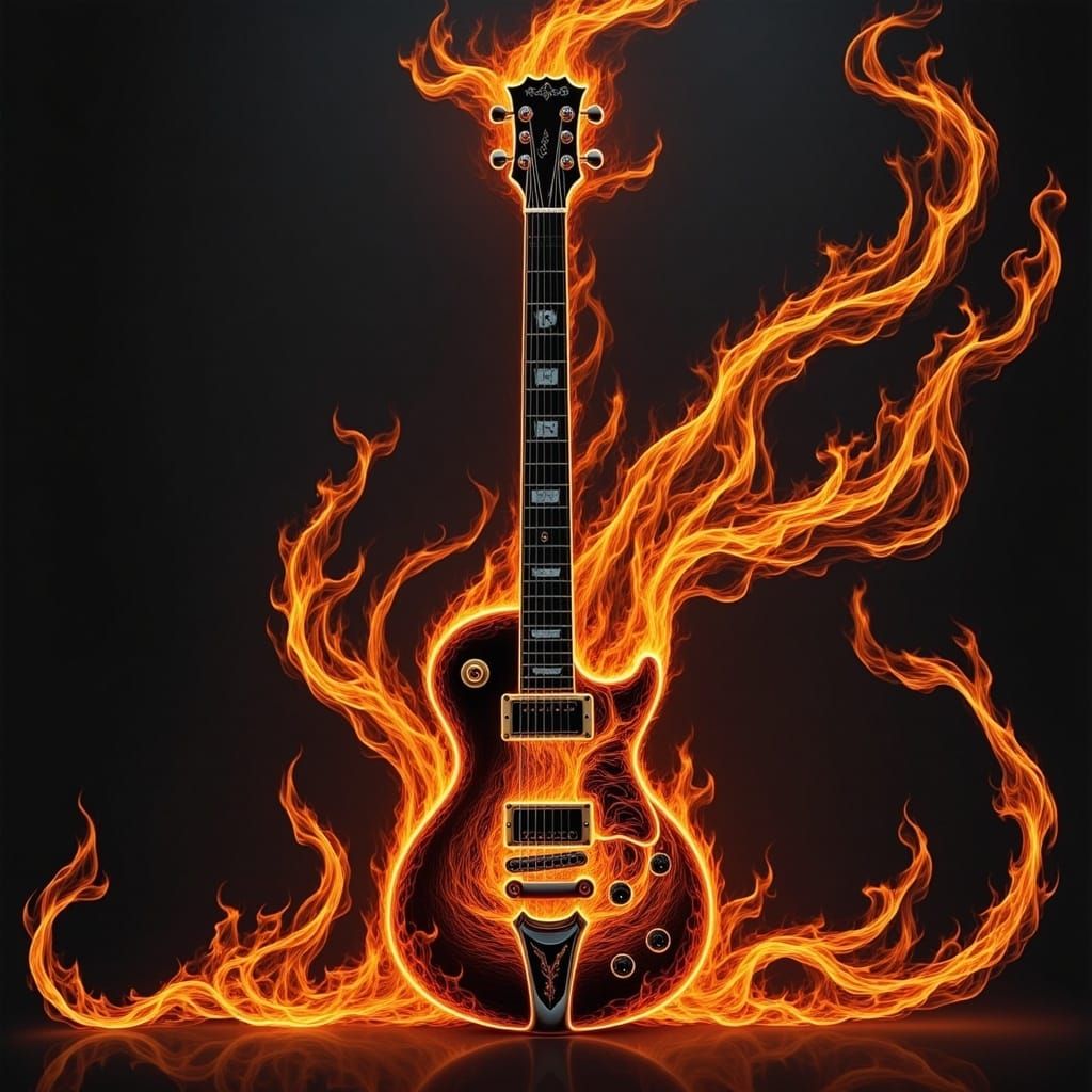 Flaming Guitar Riff Masterpiece