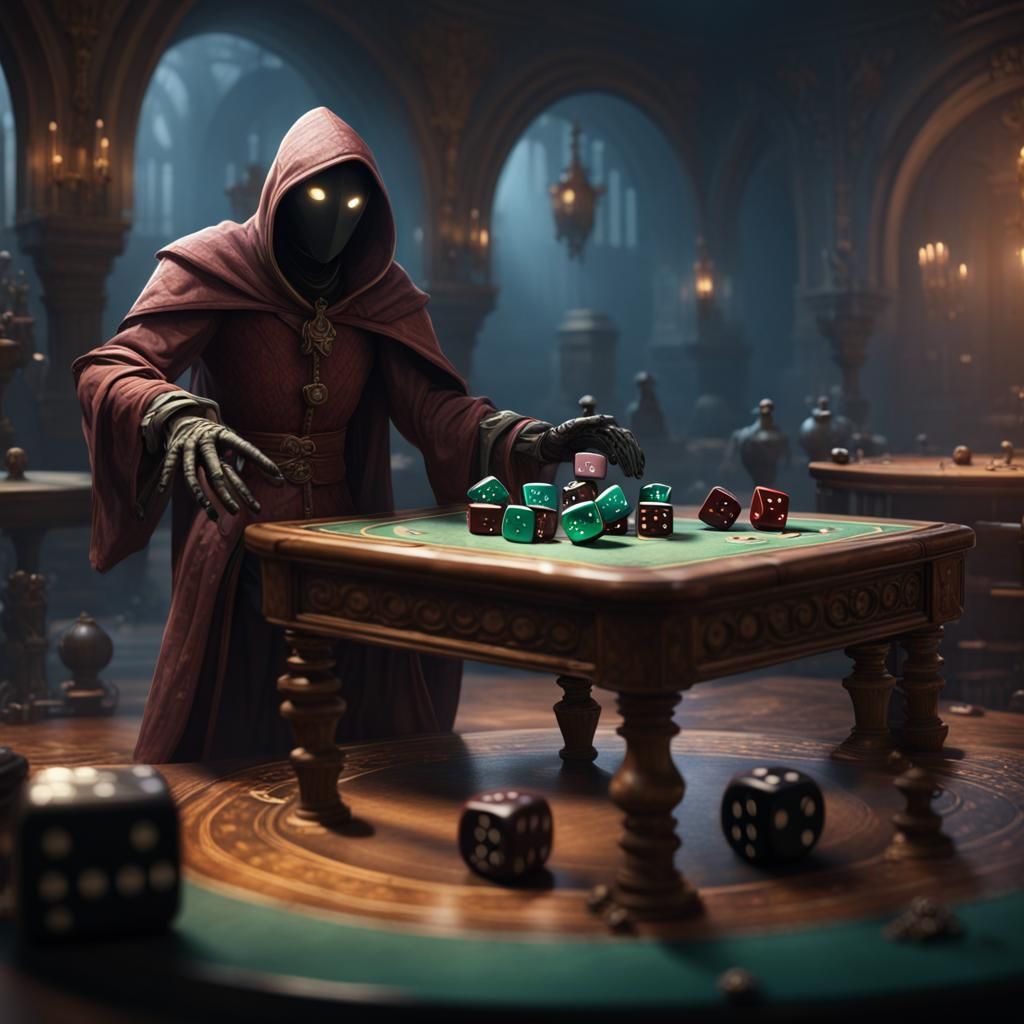 Stickman Supervising Dice Game, Digital Art