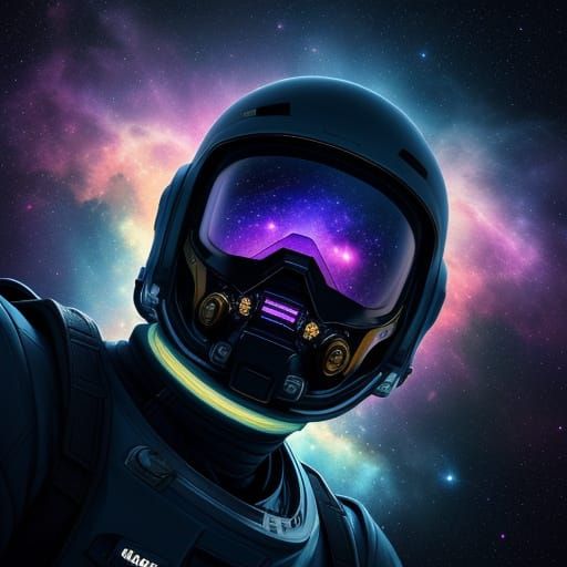 Astronaut in Nebula: Epic Sci-Fi Digital Painting