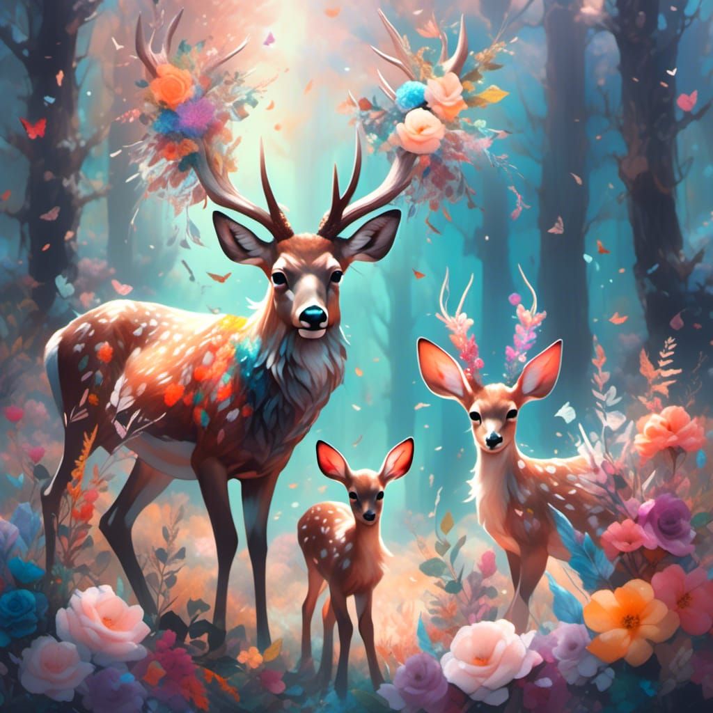 Feywild Deer Family