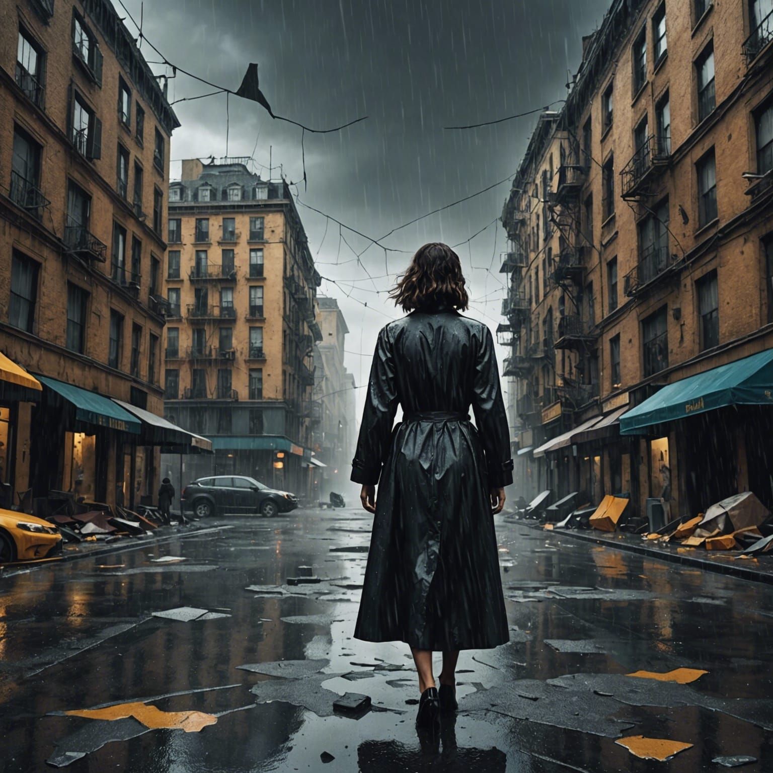 Dark Cityscape: Surreal Horror Concept in 8k