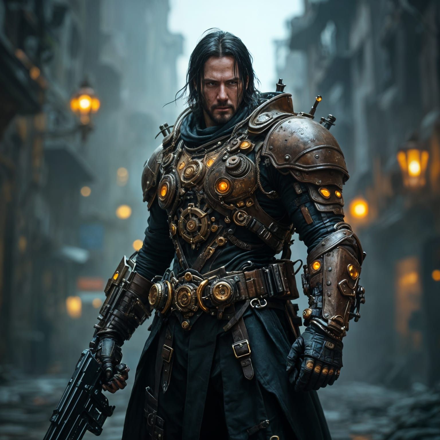 Steampunk John Wick in Photorealistic 8K
