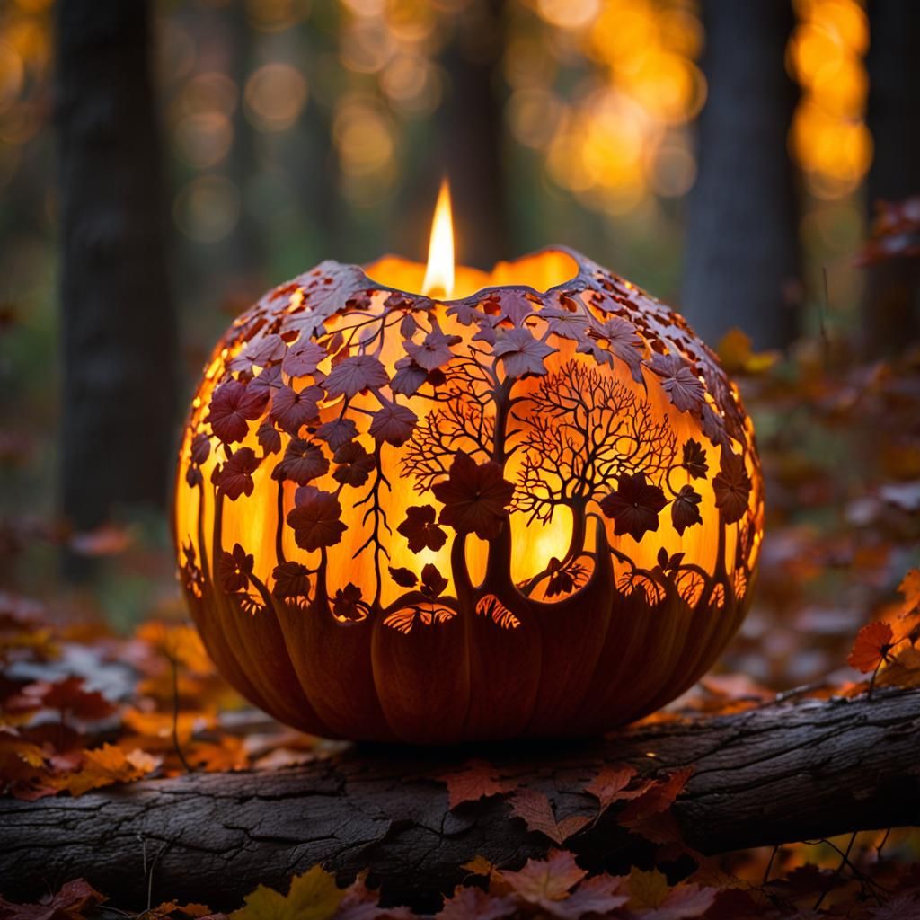 Autumn Gourd Masterpiece in Warm Twilight