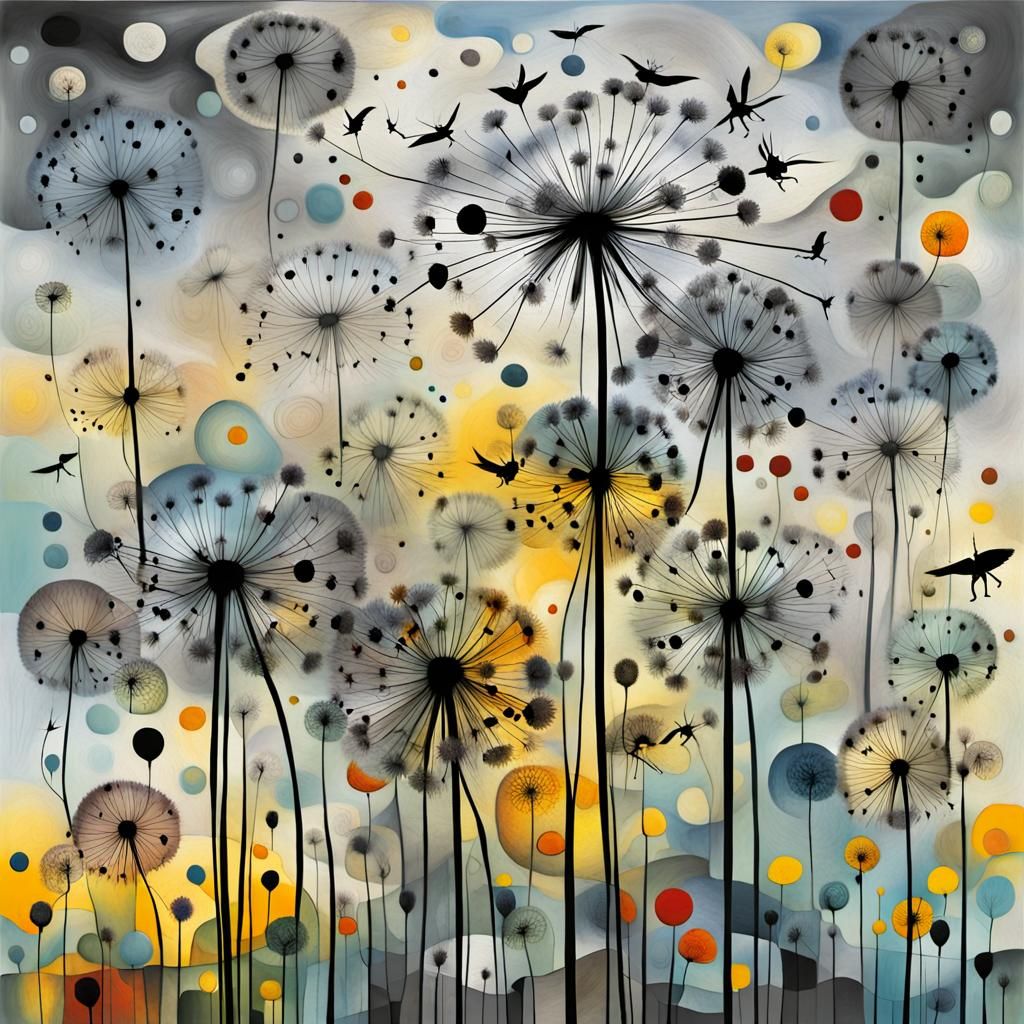 Pixie's Dandelion Dreamscape: A Surreal Abstract