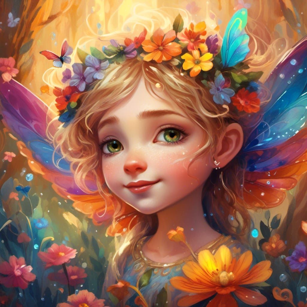 Pixie in Flower: A Fairytale Illustration