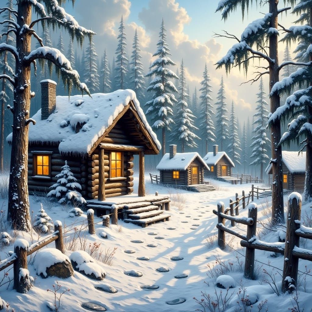 Winter Wonderland in Impasto Style