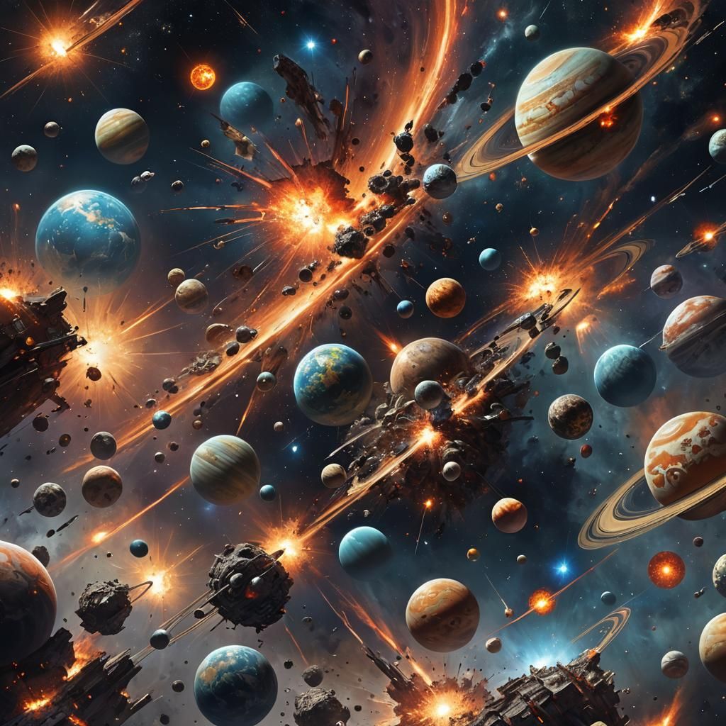 Planets and Stars Exploding in Sinister Space