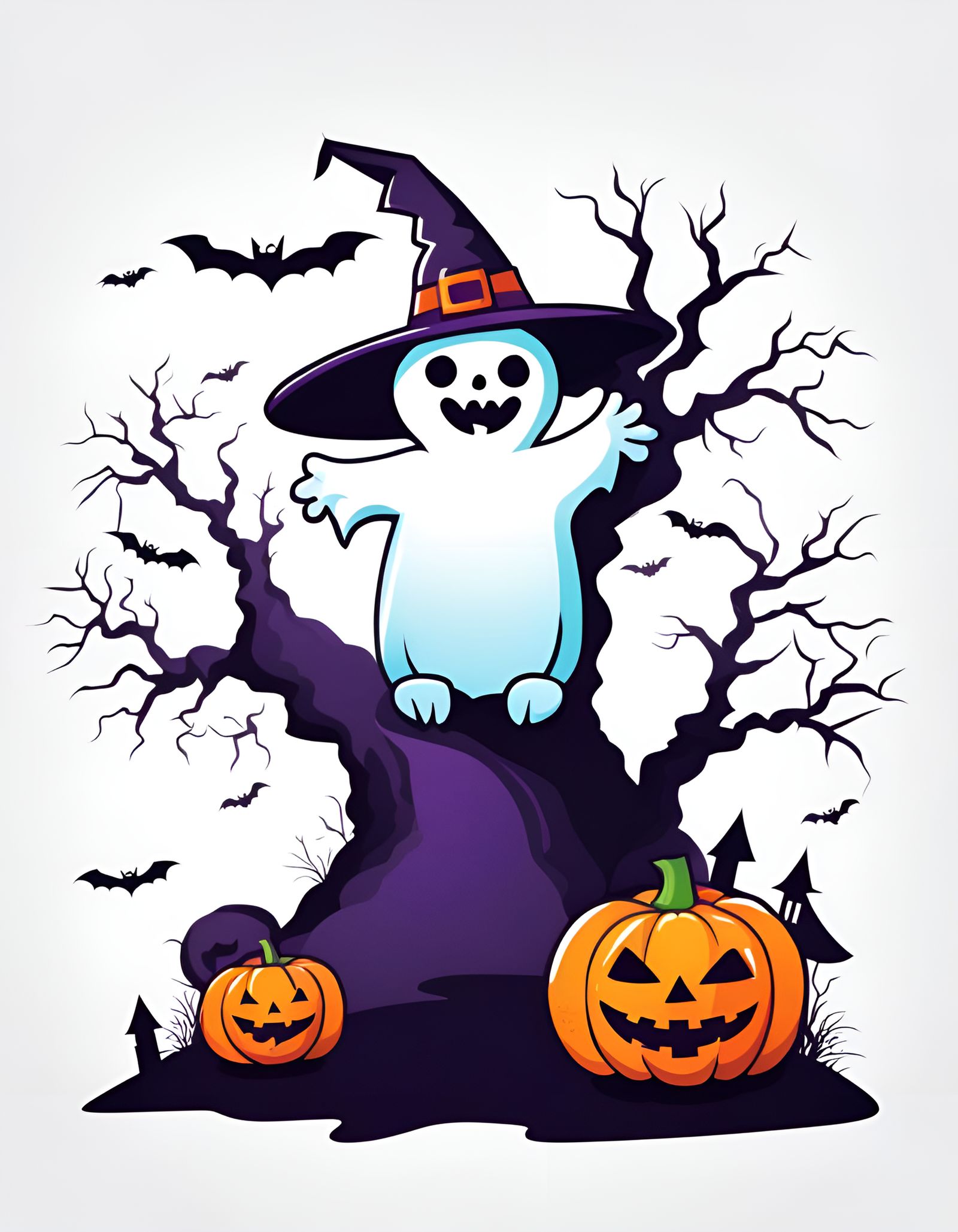 Happy Halloween Vector Illustration in Flat Design