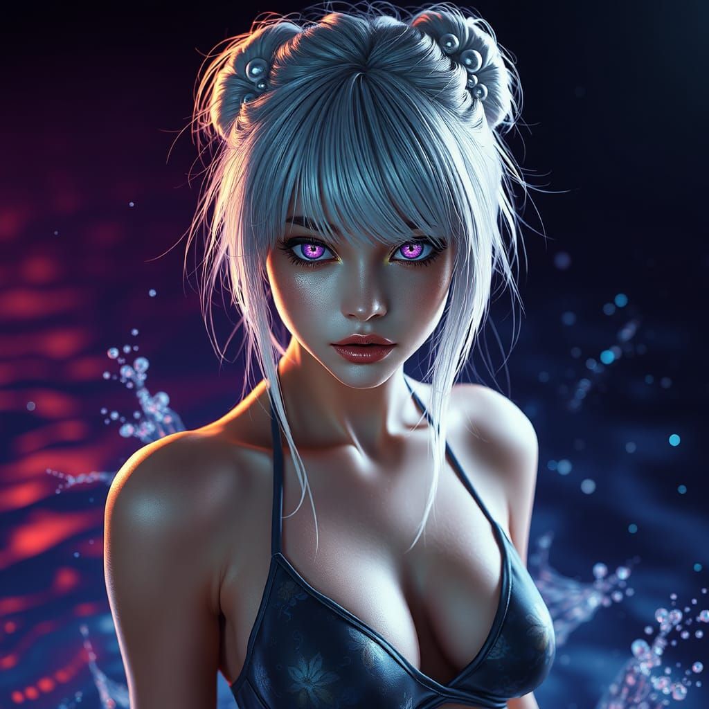 Fantastical Goddess in Swimsuit, Unveiled in Detailed Matte...