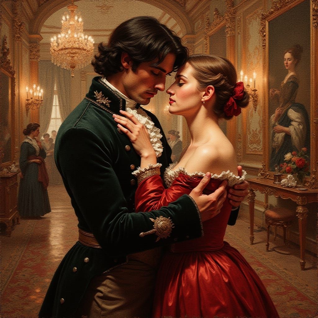 Athos Embraces Milady de Winter in Versailles Baroque Portra...