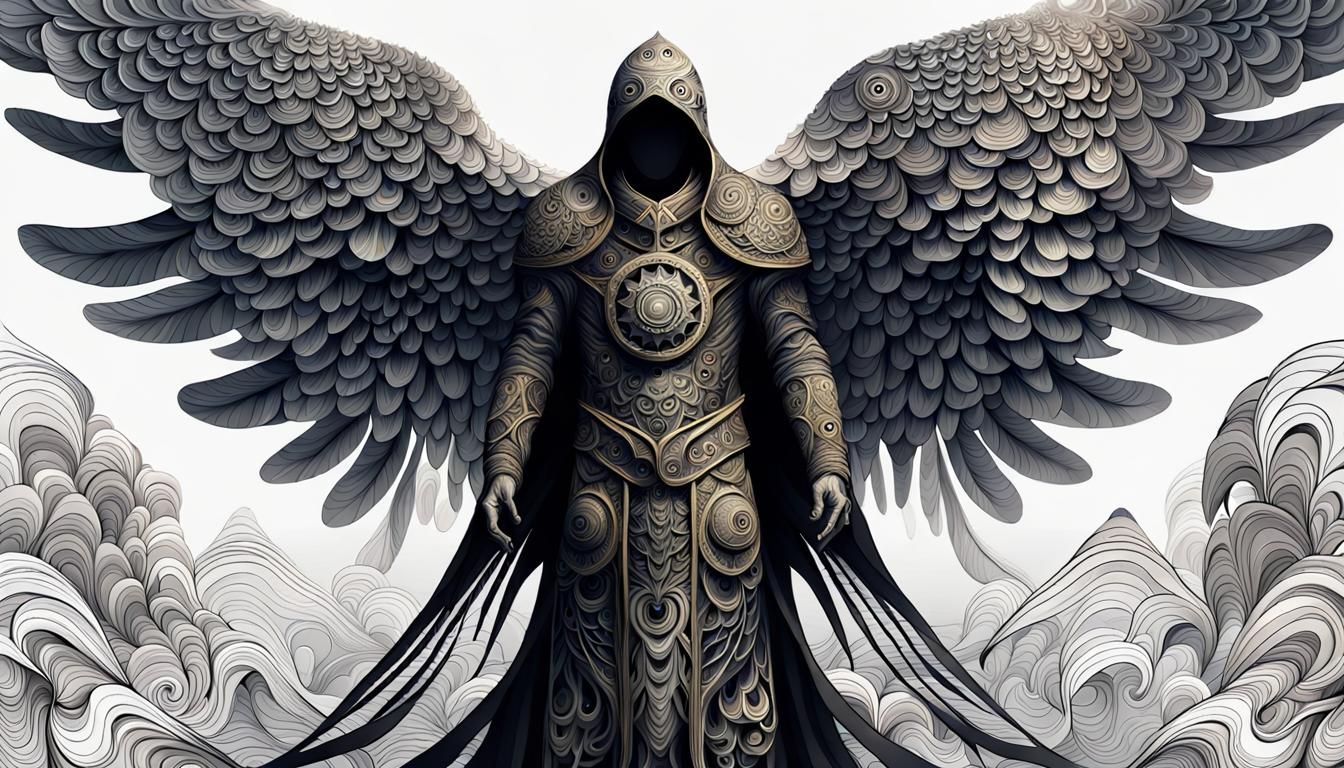 Seraphim in Abstract Vector Fractal Art