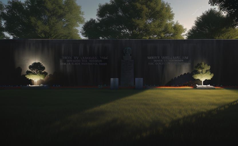 Vietnam War Memorial Wall at Dawn: Photorealistic Digital Ar...