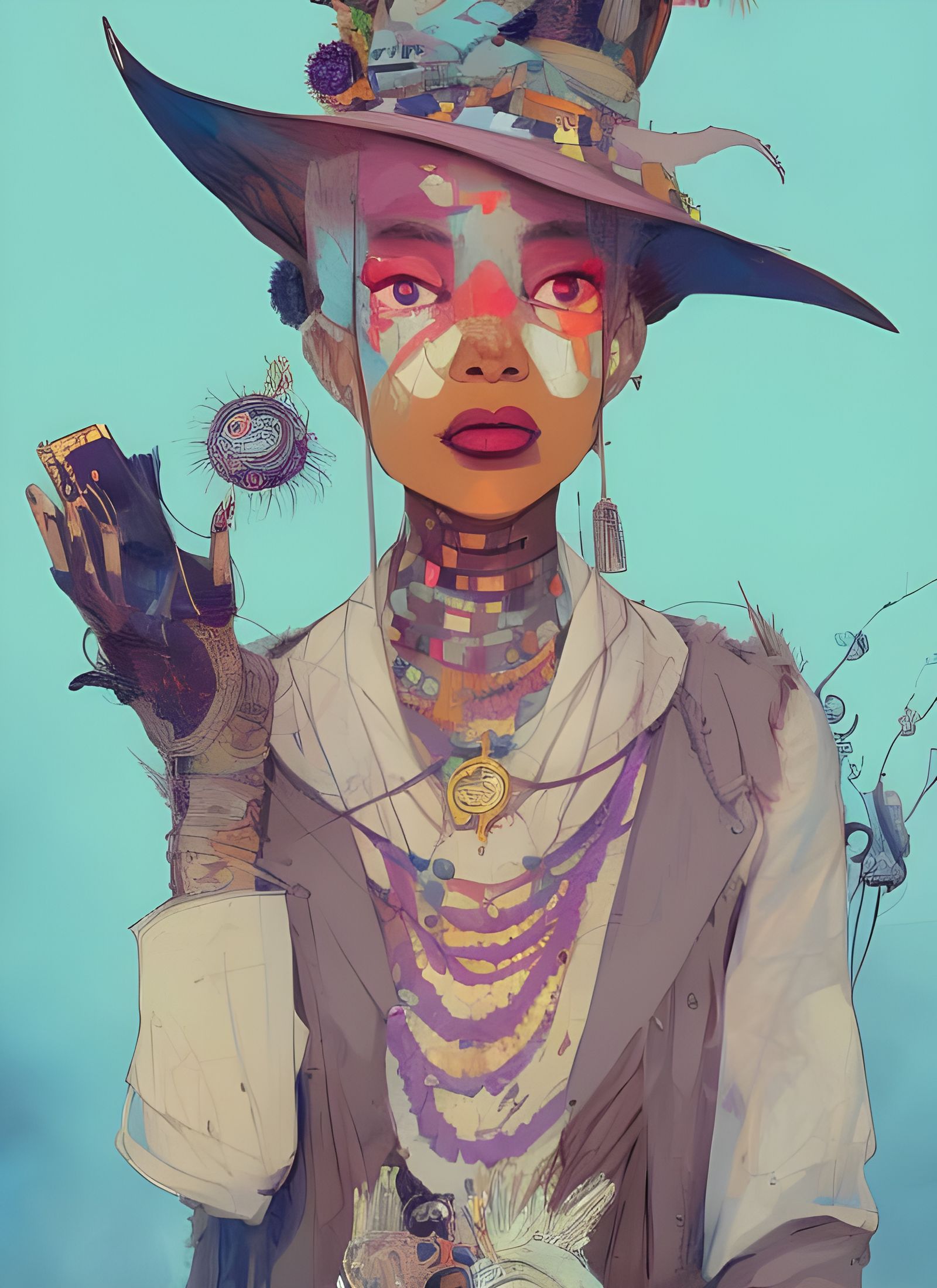 Detailed Portrait of a Beautiful Witch Doctor