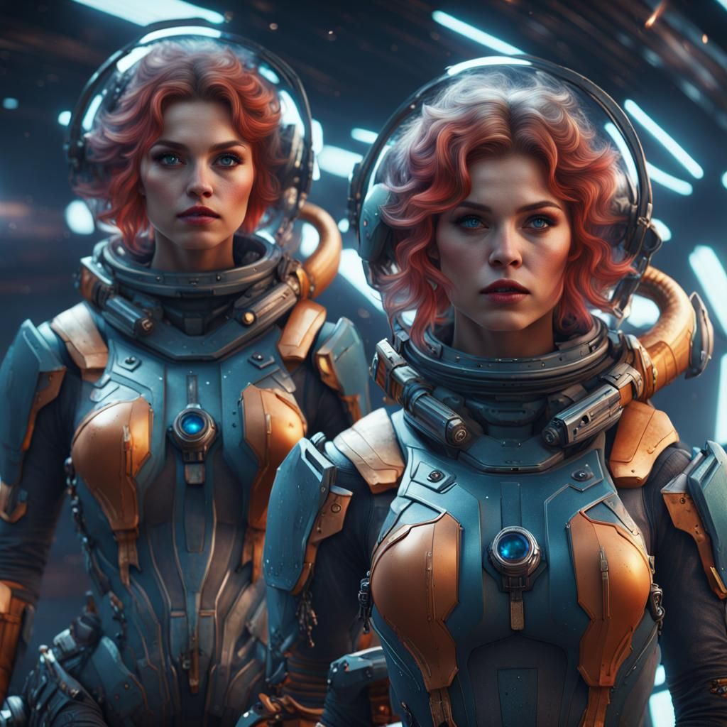 Sci-Fi Space Characters in Detailed Digital Art