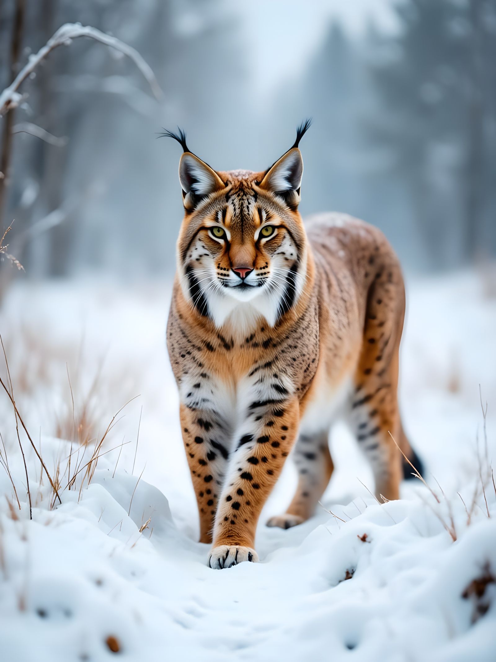 Regal Lynx in Winter Wonderland