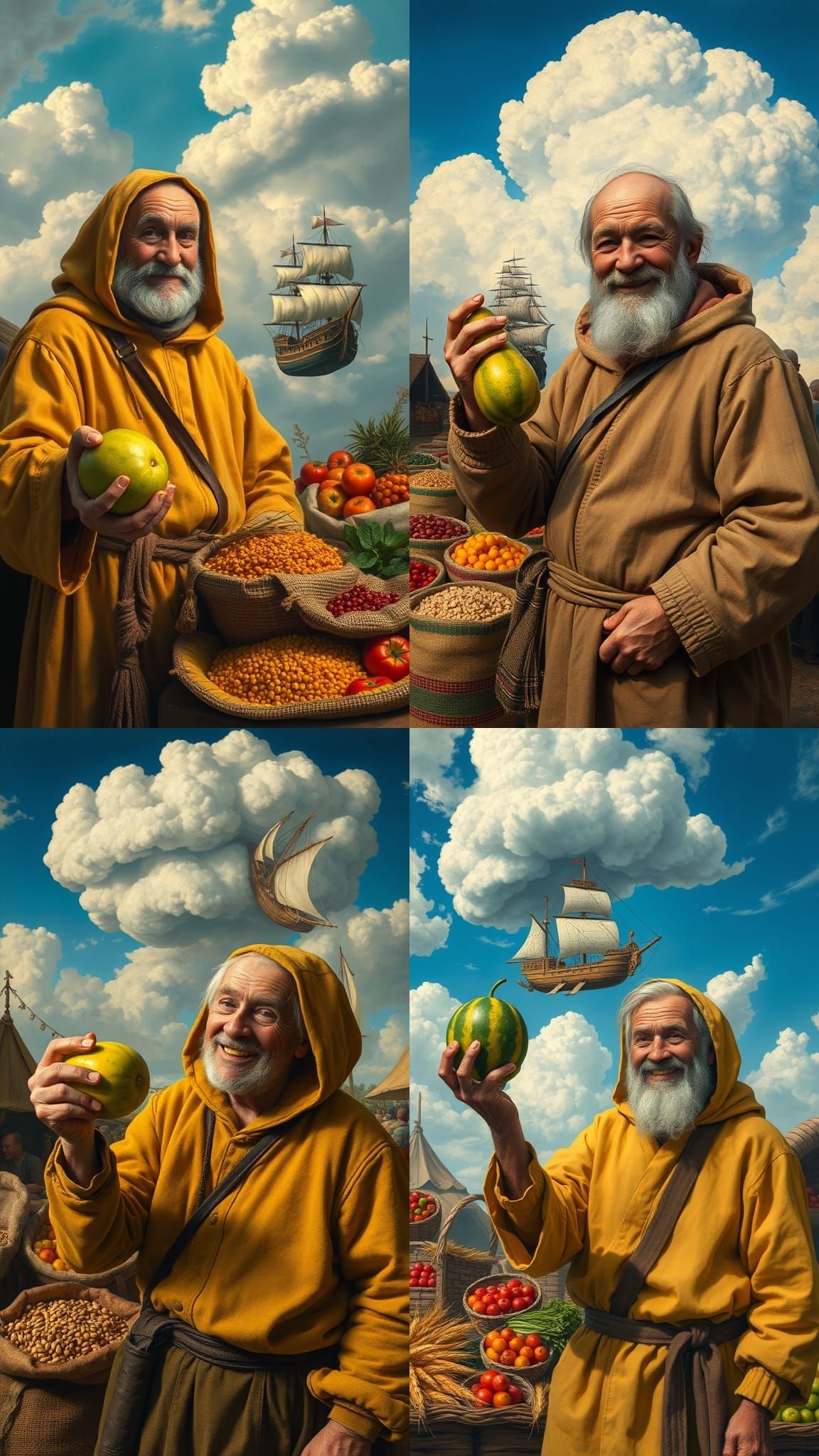 Medieval Fair with Floating Ship, Bosch Style