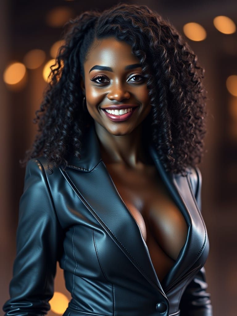 Elegant Businesswoman in Cyberpunk Style