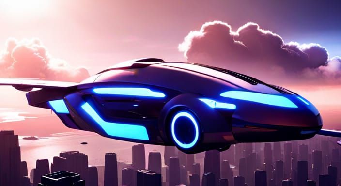 futuristic flying car, 01