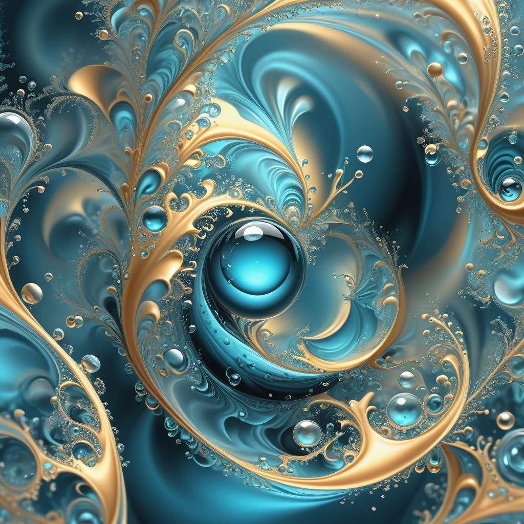 Ocean in a Drop: Abstract Fractal Vector Art