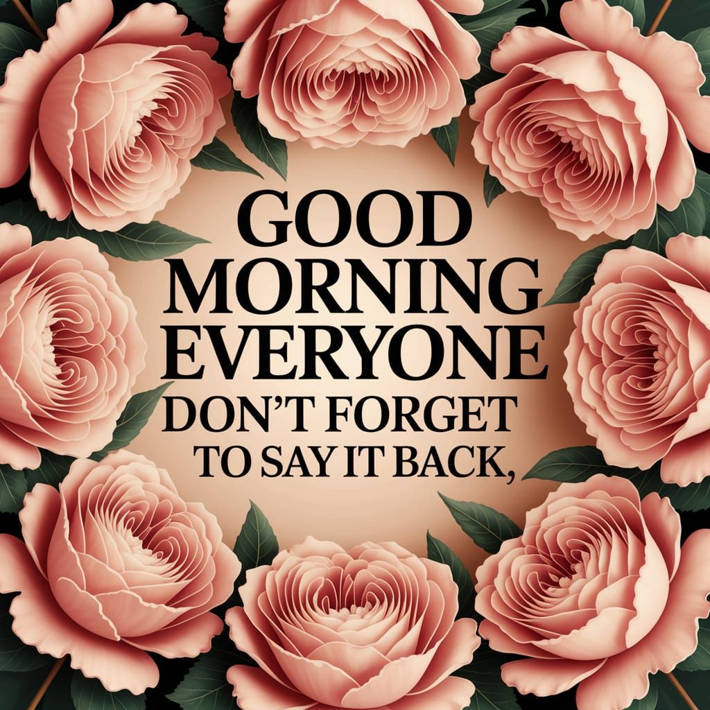 Rose Wallpaper with Morning Greeting