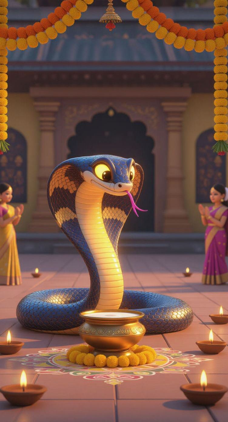 Divine Nag Panchami Scene in 3D Animation